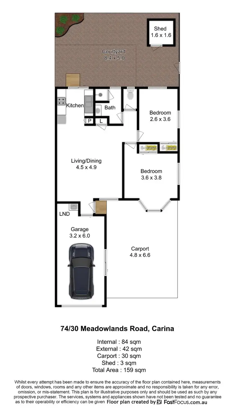 Floorplan of Homely townhouse listing, 74/30 Meadowlands Road, Carina QLD 4152