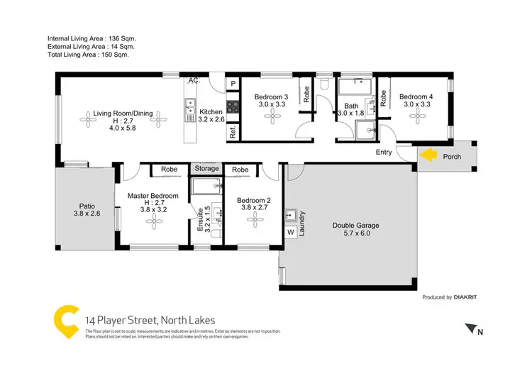 Floorplan of Homely house listing, 14 Player Street, North Lakes QLD 4509