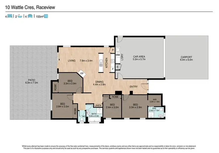Floorplan of Homely house listing, 10 Wattle Crescent, Raceview QLD 4305