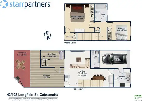 Floorplan of Homely townhouse listing, 43/103 Longfield Street, Cabramatta NSW 2166