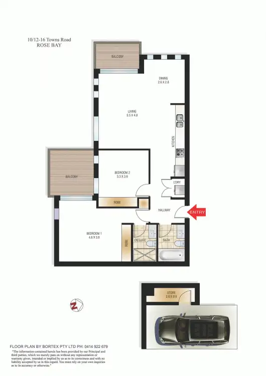 Floorplan of Homely unit listing, 10/2-16 Towns Road, Rose Bay NSW 2029