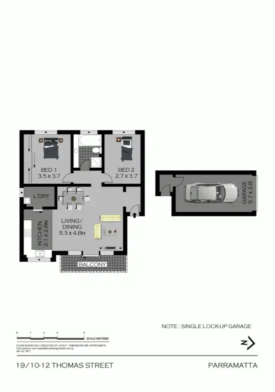 Floorplan of Homely unit listing, 19/10-12 Thomas St, Parramatta NSW 2150