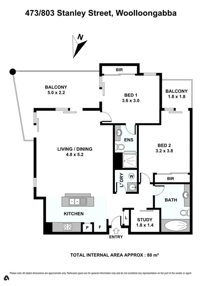 Floorplan of Homely unit listing, 803 Stanley Street, Woolloongabba QLD 4102