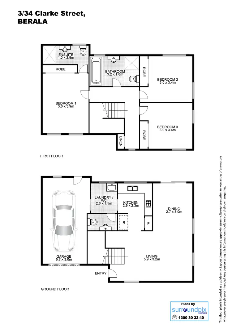 Floorplan of Homely townhouse listing, 3/34 Clarke St, Berala NSW 2141