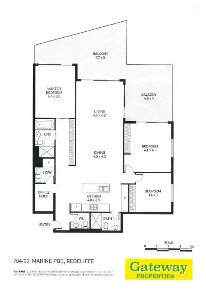 Floorplan of Homely apartment listing, 704/99 Marine Parade, Redcliffe QLD 4020