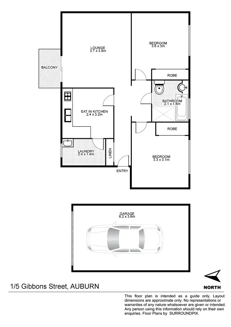 Floorplan of Homely unit listing, 1/5 Gibbons Street, Auburn NSW 2144
