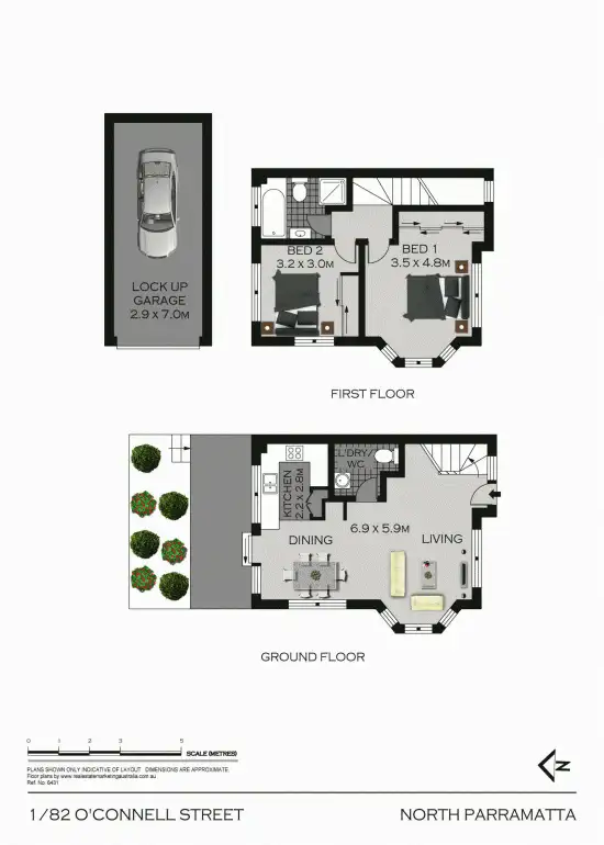 Floorplan of Homely townhouse listing, 1/82 O'connell Street, North Parramatta NSW 2151