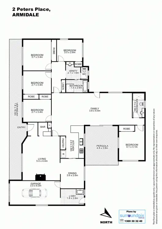 Floorplan of Homely house listing, 2 Peters Place, Armidale NSW 2350