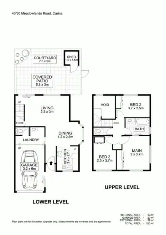 Floorplan of Homely townhouse listing, 40/30 Meadowlands Road, Carina QLD 4152