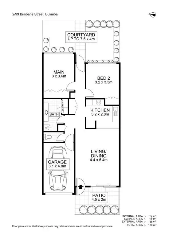 Floorplan of Homely unit listing, 2/55 Bulimba Street, Bulimba QLD 4171