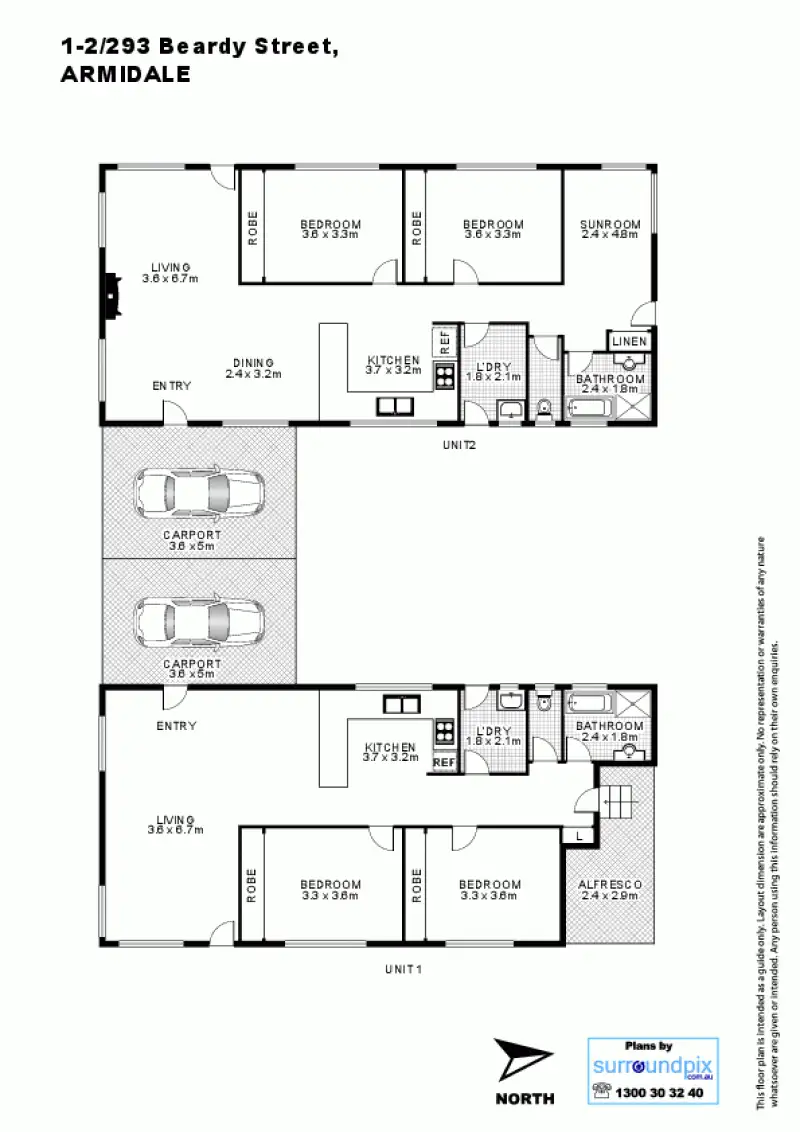Floorplan of Homely semi-detached listing, 293 Beardy Street, Armidale NSW 2350