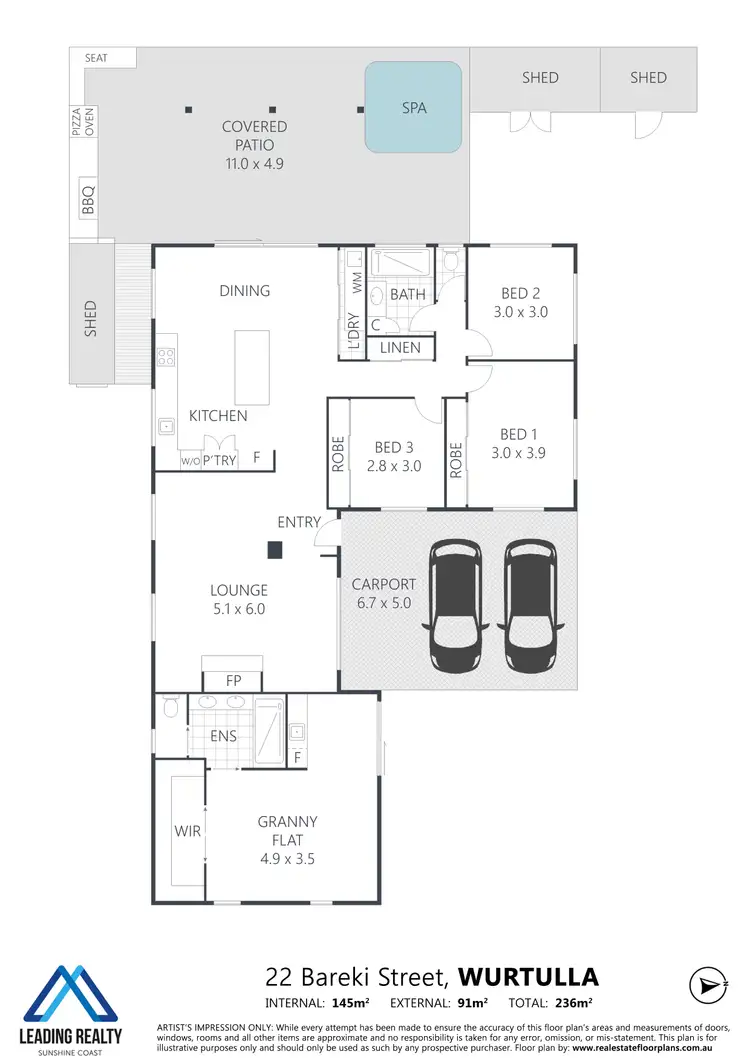 Floorplan of Homely house listing, 22 Bareki St, Wurtulla QLD 4575