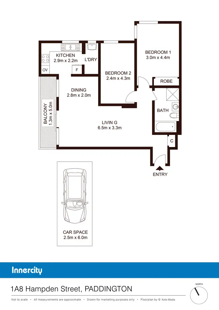 Floorplan of Homely unit listing, 1A/8 Hampden Street, Paddington NSW 2021