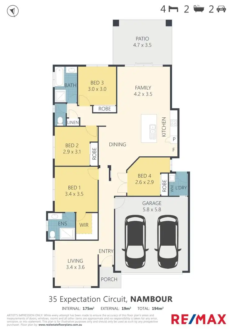 Floorplan of Homely house listing, 35 Expectation Circuit, Nambour QLD 4560