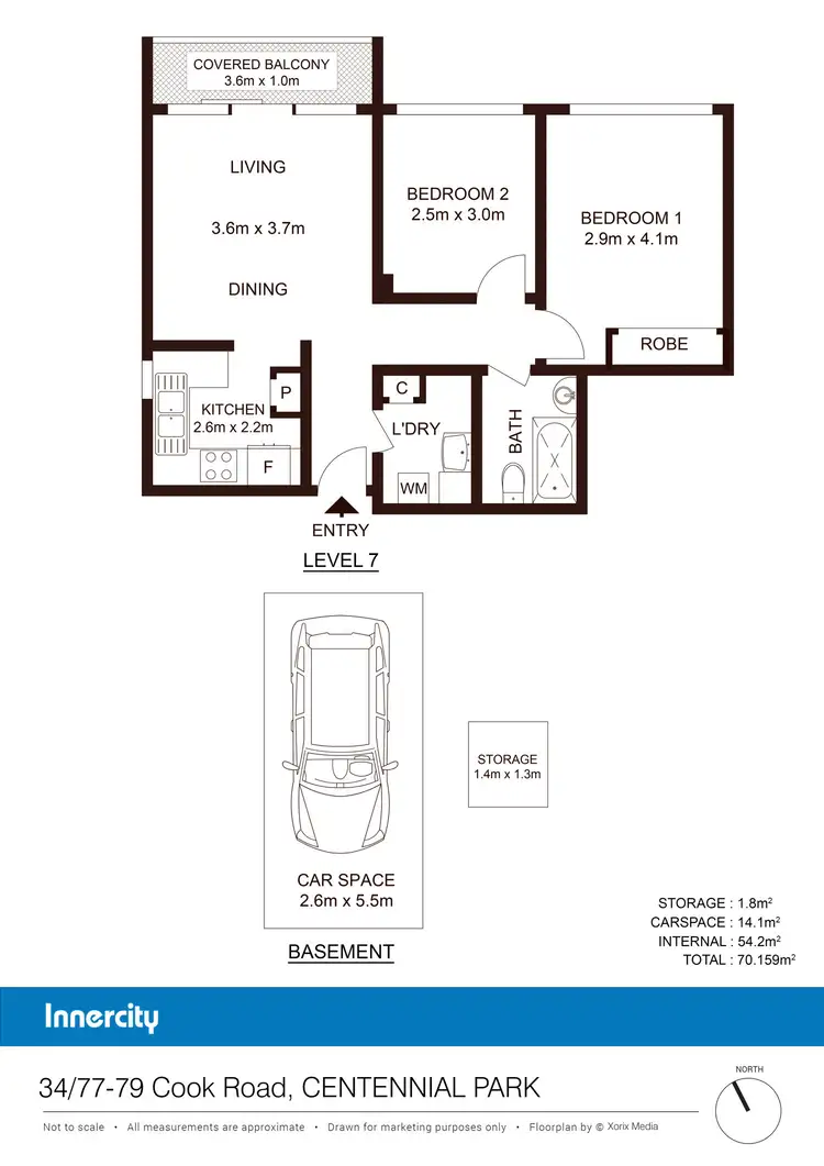 Floorplan of Homely unit listing, 34/77 Cook Rd, Centennial Park NSW 2021