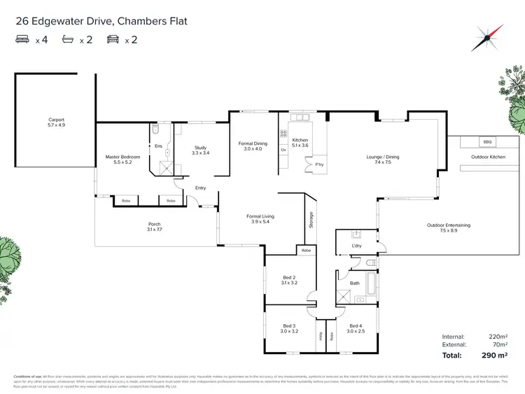 Floorplan of Homely house listing, 26-36 Edgewater Drive, Chambers Flat QLD 4133