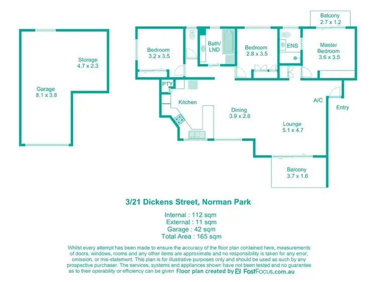 Floorplan of Homely unit listing, 3/21 Dickens Street, Norman Park QLD 4170