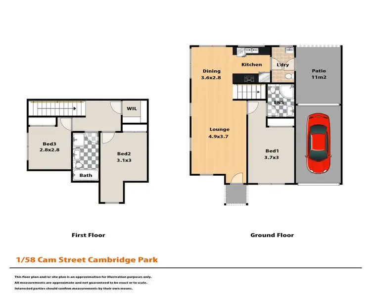 Floorplan of Homely townhouse listing, 1/58 Cam Street, Cambridge Park NSW 2747