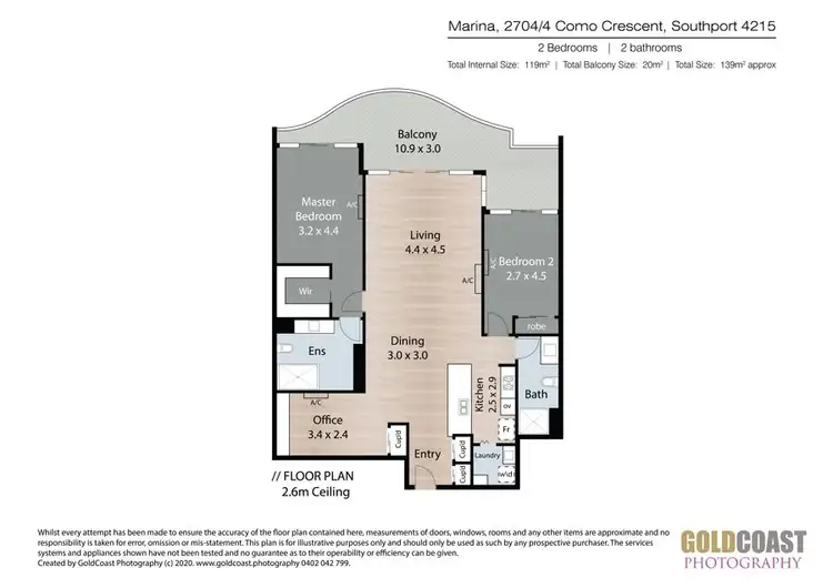 Floorplan of Homely apartment listing, 2704/4 Como Crescent, Southport QLD 4215