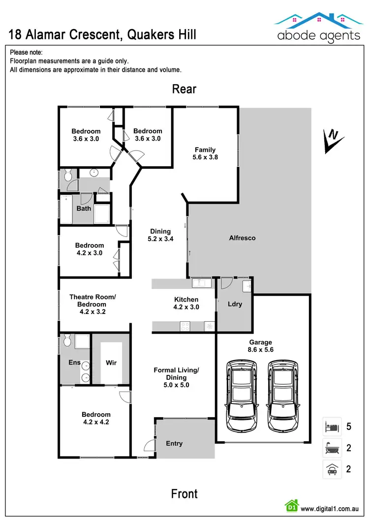 Floorplan of Homely house listing, 18 Alamar Cres, Quakers Hill NSW 2763