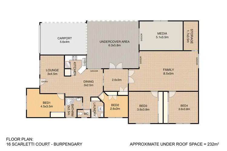 Floorplan of Homely house listing, 16 Scarletti Court, Burpengary QLD 4505
