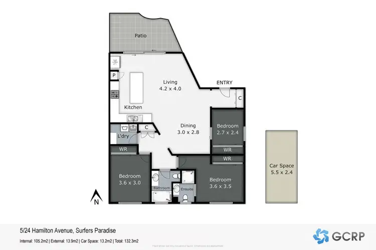 Floorplan of Homely unit listing, 5/24 Hamilton Avenue, Surfers Paradise QLD 4217