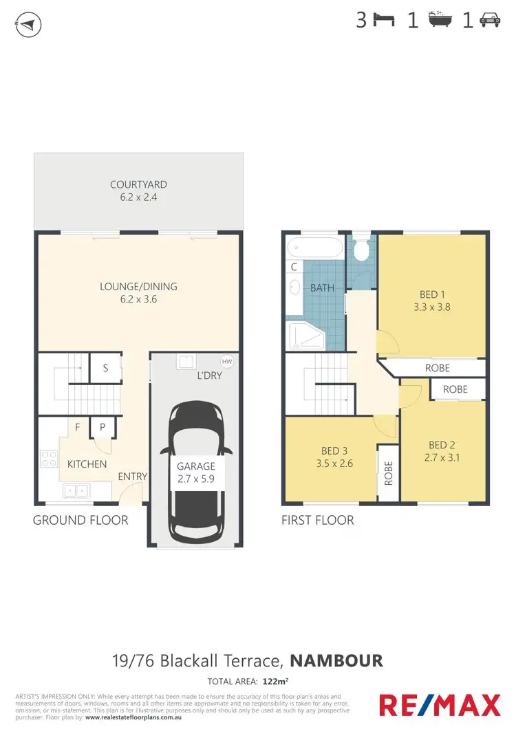Floorplan of Homely townhouse listing, 19/76 Blackall Terrace, Nambour QLD 4560