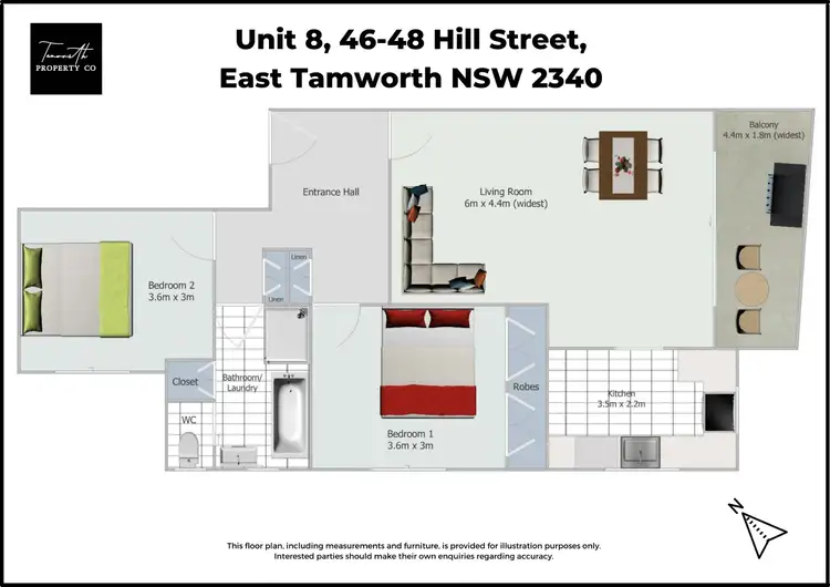 Floorplan of Homely unit listing, 8/46-48 Hill Street, Tamworth NSW 2340