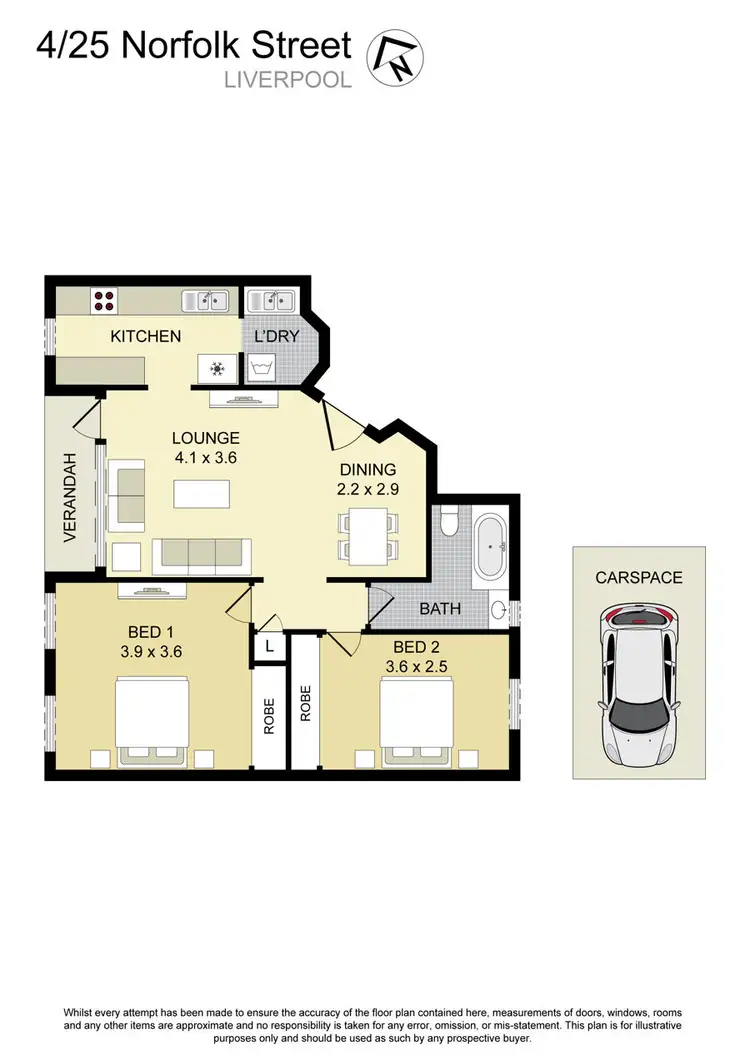 Floorplan of Homely unit listing, 4 25 Norfolk Street, Liverpool NSW 2170