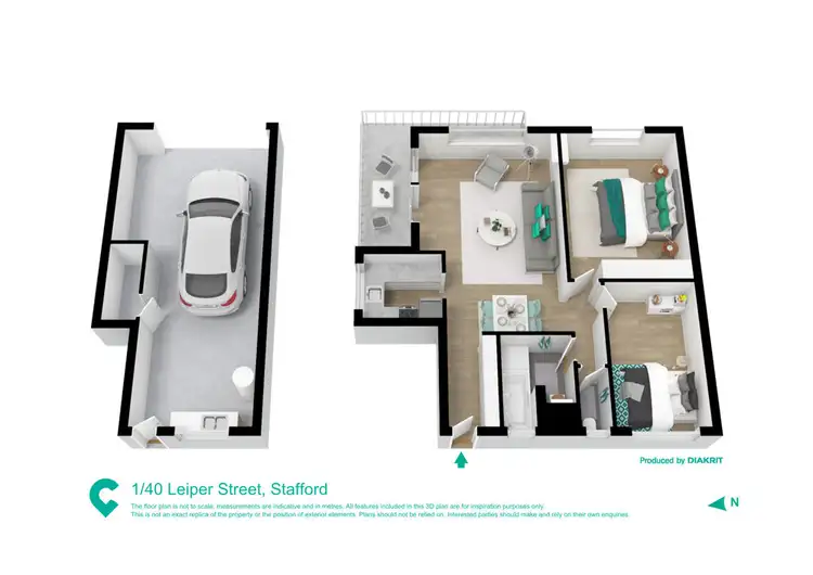Floorplan of Homely unit listing, 1/40 Leiper Street, Stafford QLD 4053