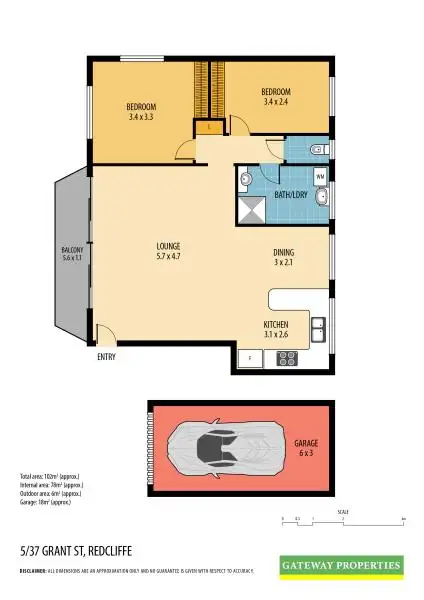 Floorplan of Homely unit listing, 5/37 GRANT STREET, Redcliffe QLD 4020