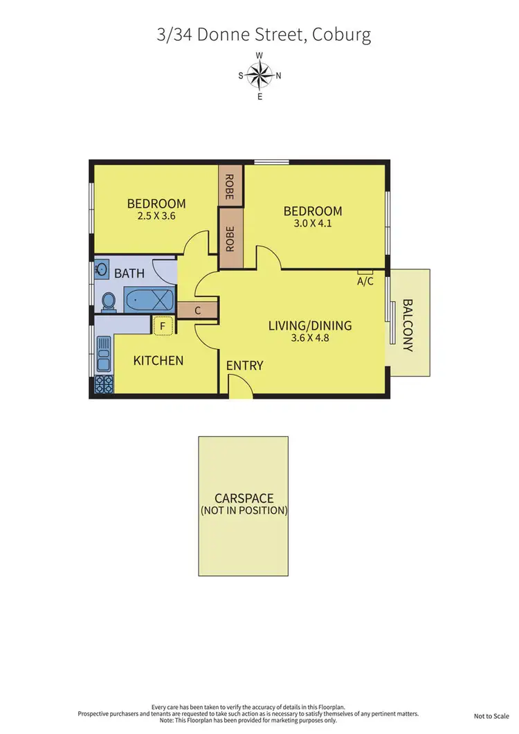 Floorplan of Homely apartment listing, 3/34 Donne Street, Coburg VIC 3058