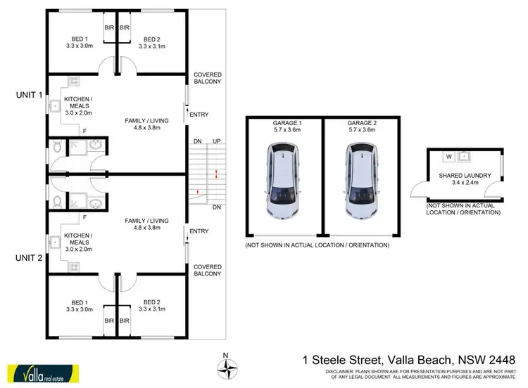 Floorplan of Homely unit listing, 1 Steele Street, Valla Beach NSW 2448
