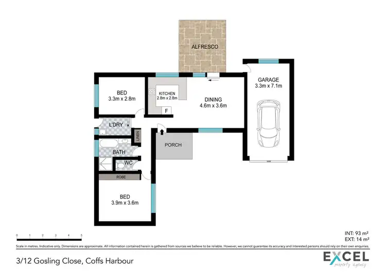 Floorplan of Homely unit listing, 3/12 Gosling Close, Coffs Harbour NSW 2450