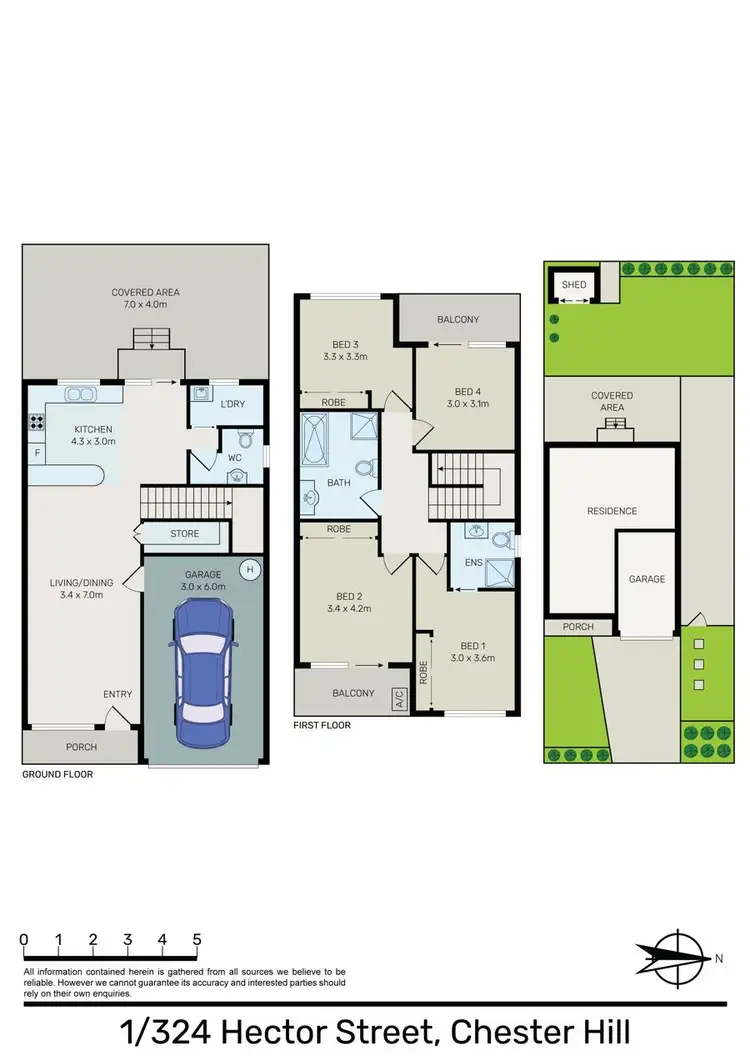 Floorplan of Homely townhouse listing, 1/324 Hector Street, Bass Hill NSW 2197