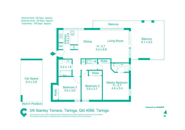 Floorplan of Homely apartment listing, 3/6 Stanley Terrace, Taringa QLD 4068