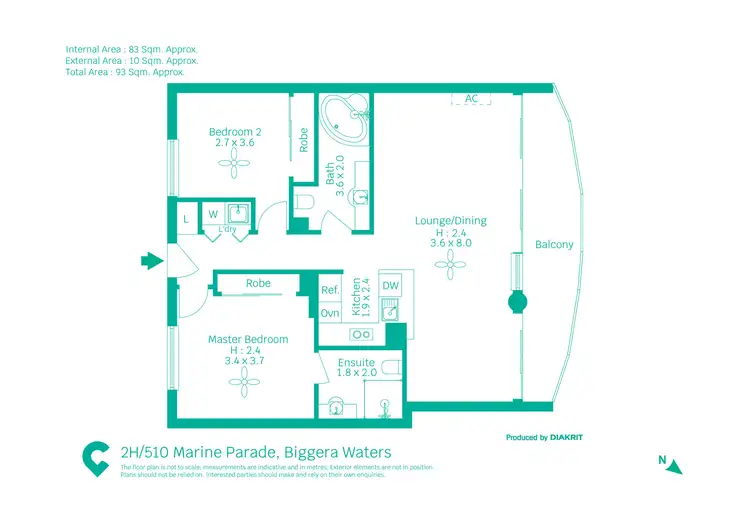 Floorplan of Homely apartment listing, 2h/510 Marine Parade, Biggera Waters QLD 4216