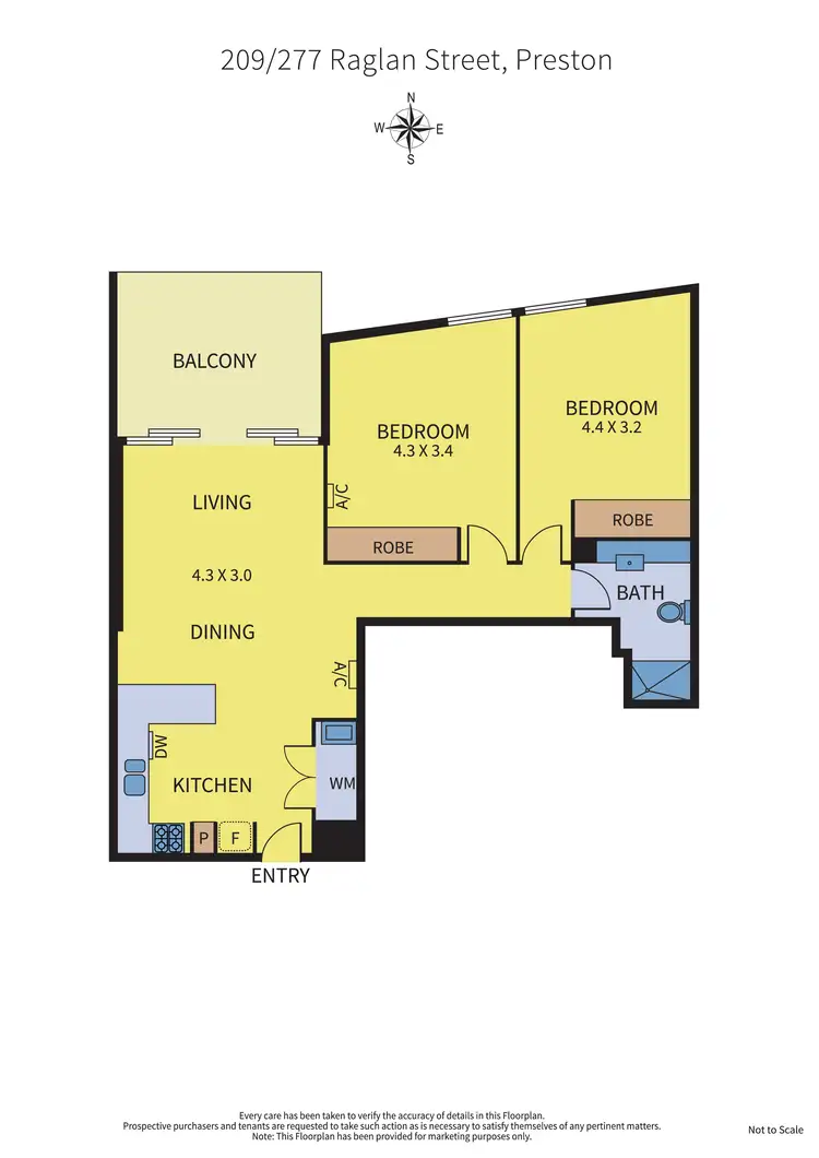 Floorplan of Homely apartment listing, 209/277 Raglan Street, Preston VIC 3072