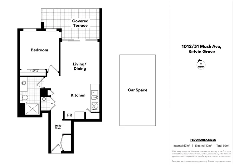 Floorplan of Homely apartment listing, 1012/31 Musk Avenue, Kelvin Grove QLD 4059