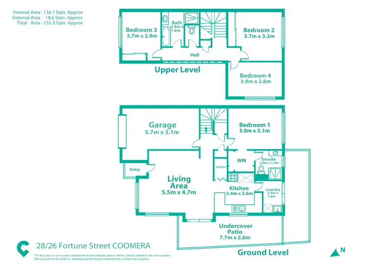 Floorplan of Homely townhouse listing, 28/26 Fortune Street, Coomera QLD 4209