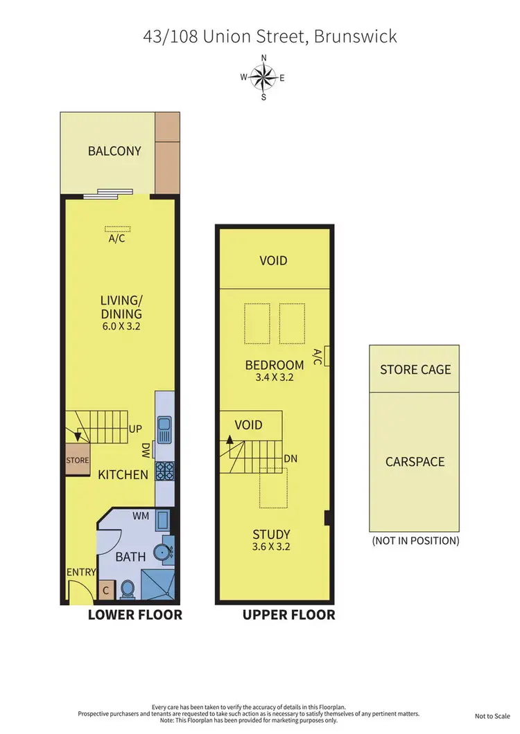 Floorplan of Homely apartment listing, 43/108 Union Street, Brunswick VIC 3056