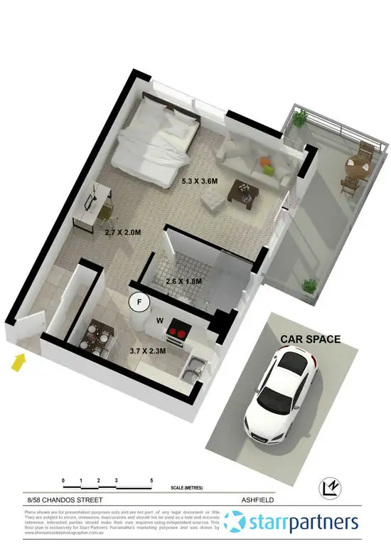 Floorplan of Homely studio listing, 8/58 Chandos Street, Ashfield NSW 2131
