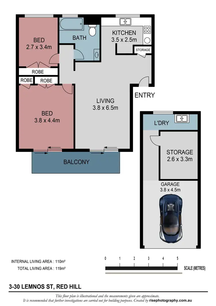 Floorplan of Homely unit listing, 3/30 Lemnos Street, Red Hill QLD 4059