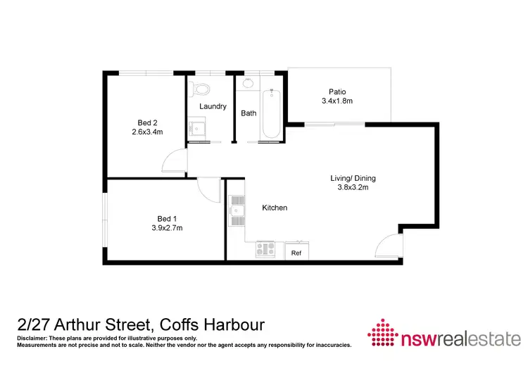 Floorplan of Homely unit listing, 1/27 Arthur Street, Coffs Harbour NSW 2450