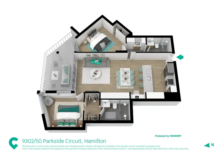 Floorplan of Homely apartment listing, 9302/50 Parkside Circuit, Hamilton QLD 4007