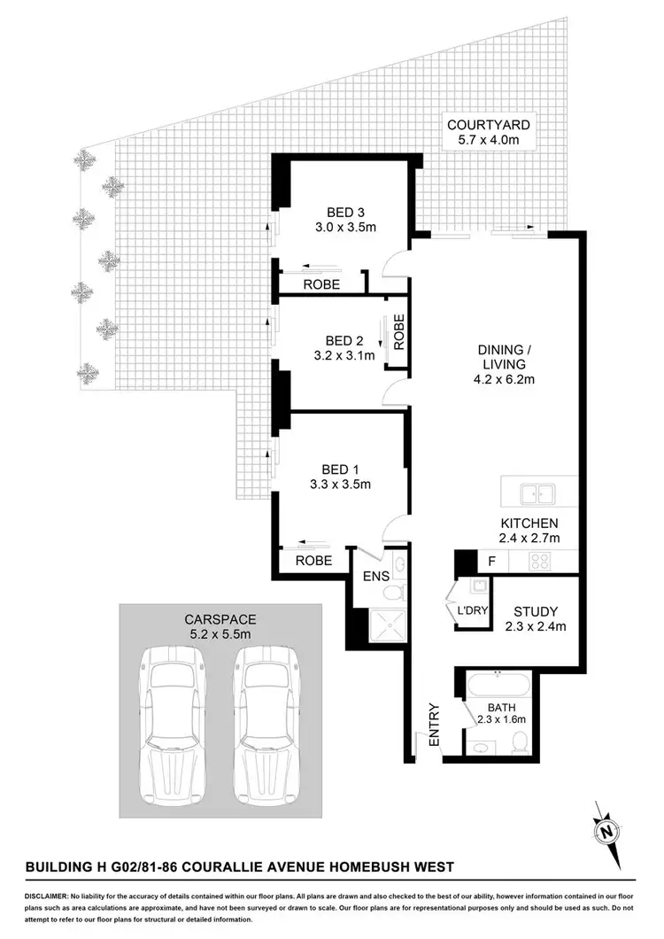 Floorplan of Homely apartment listing, Building H G02/81-86 Courallie Ave, Homebush West NSW 2140