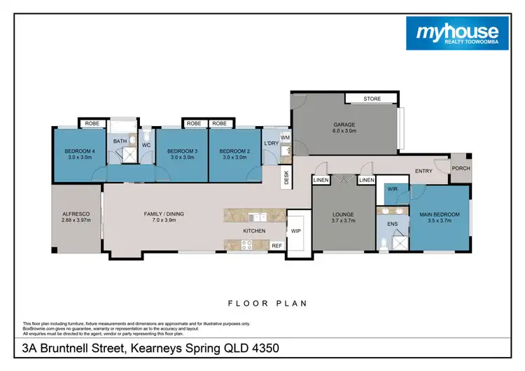Floorplan of Homely house listing, 3A Bruntnell Street, Kearneys Spring QLD 4350