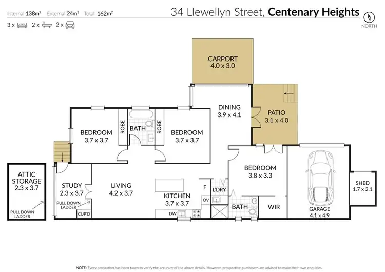 Floorplan of Homely house listing, 34 Llewellyn Street, Centenary Heights QLD 4350