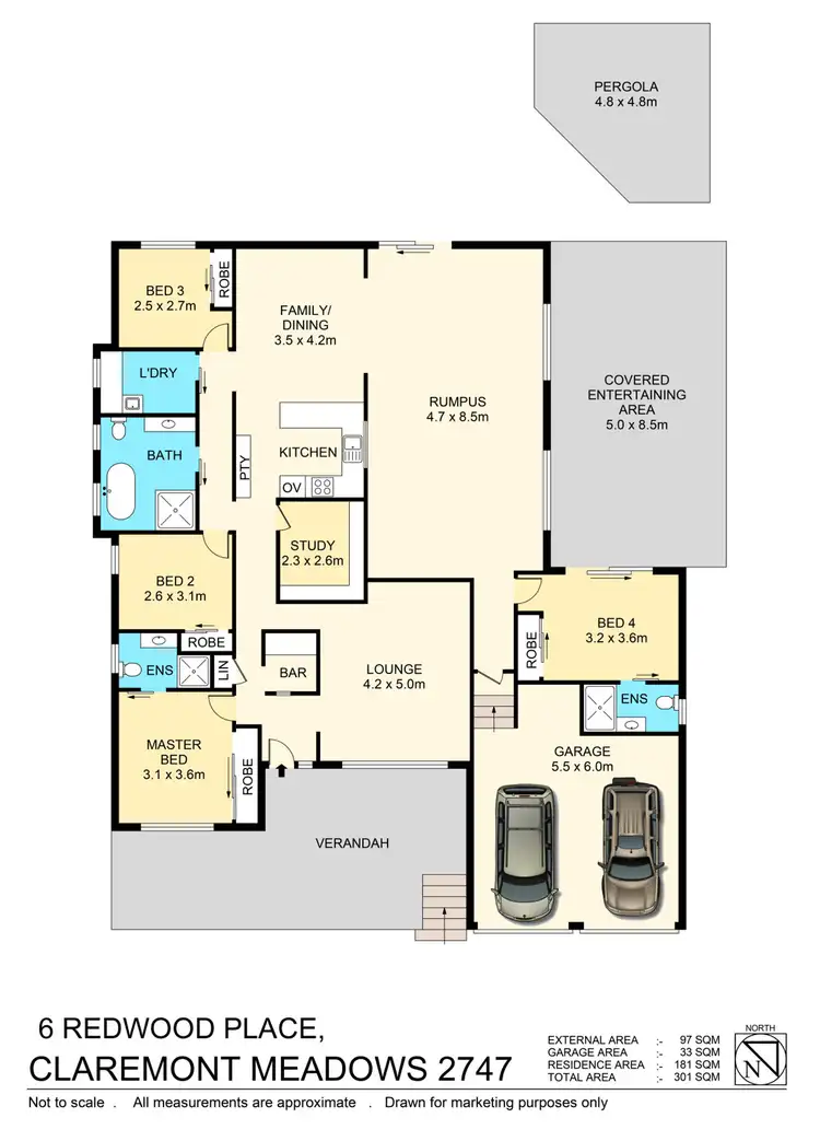 Floorplan of Homely house listing, 6 Redwood Place, Claremont Meadows NSW 2747