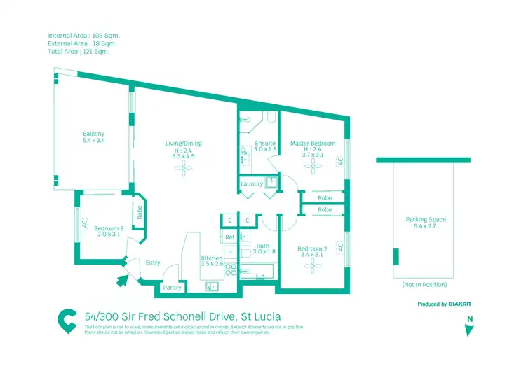 Floorplan of Homely unit listing, 54/300 Sir Fred Schonell Drive, St Lucia QLD 4067